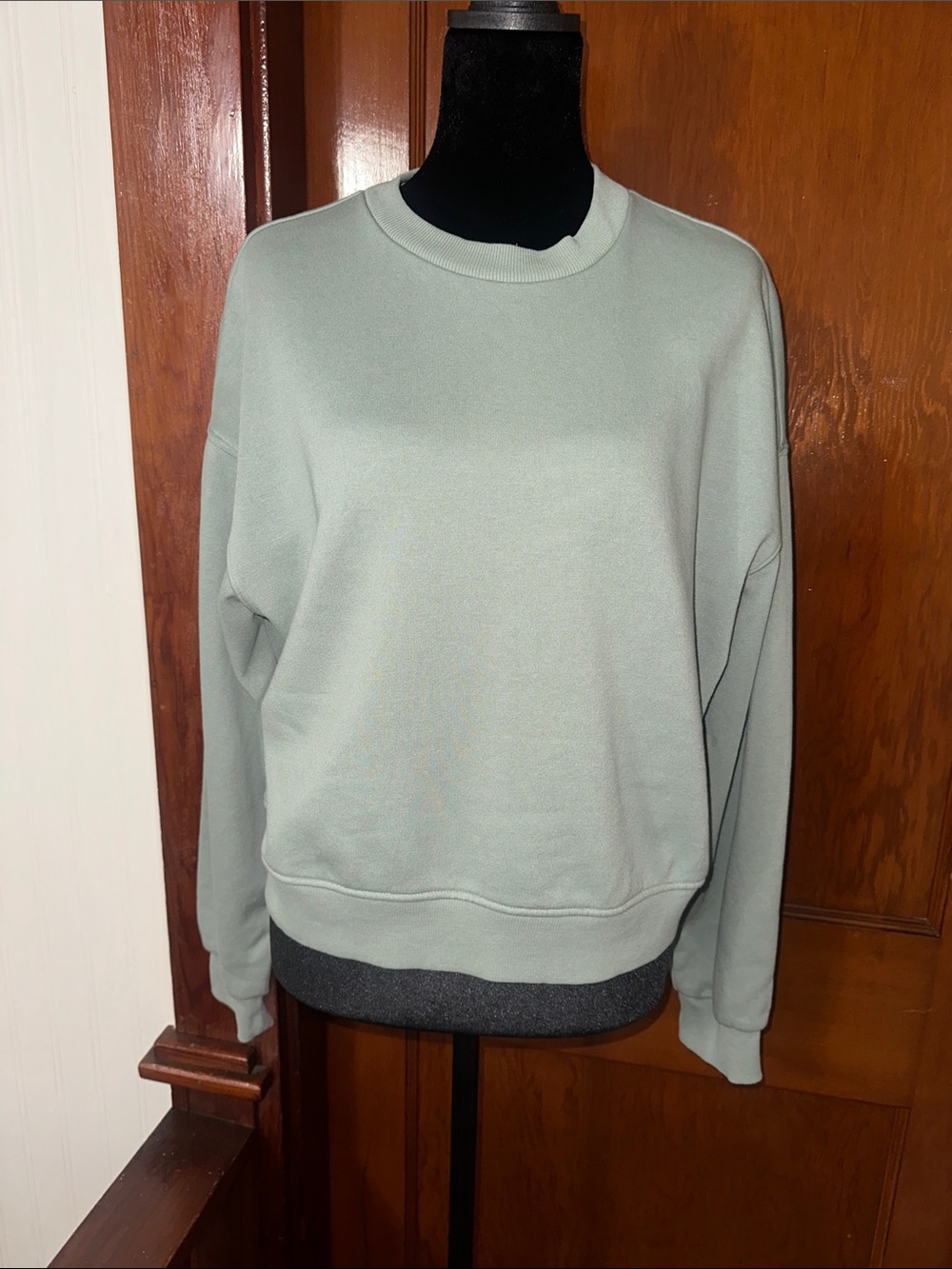 H&M DIVIDED Sage Green Cropped Crewneck Sweatshirt